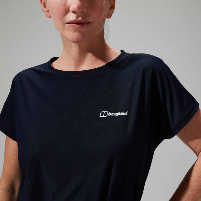 Berghaus ženske nesna podloga s kratkimi rokavi 6JTH516 oblačila mornarica