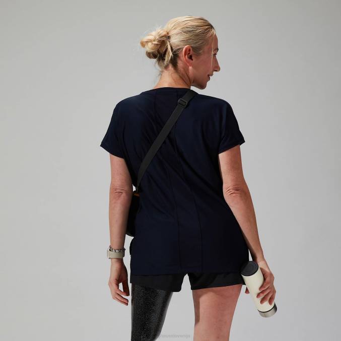 Berghaus ženske nesna podloga s kratkimi rokavi 6JTH516 oblačila mornarica