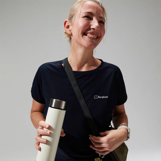 Berghaus ženske nesna podloga s kratkimi rokavi 6JTH516 oblačila mornarica