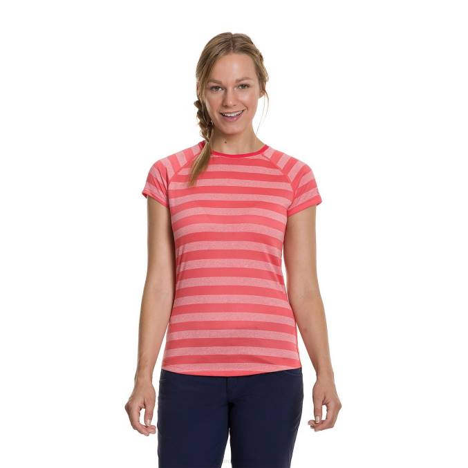 Berghaus ženske stripe tech tee 2.0 6JTH526 oblačila rdeča/svetlo siva