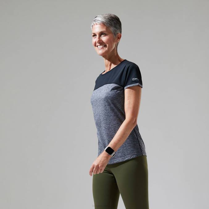 Berghaus ženske voyager tech majica s kratkimi rokavi 6JTH513 oblačila temno siva/črna