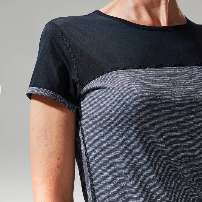 Berghaus ženske voyager tech majica s kratkimi rokavi 6JTH513 oblačila temno siva/črna