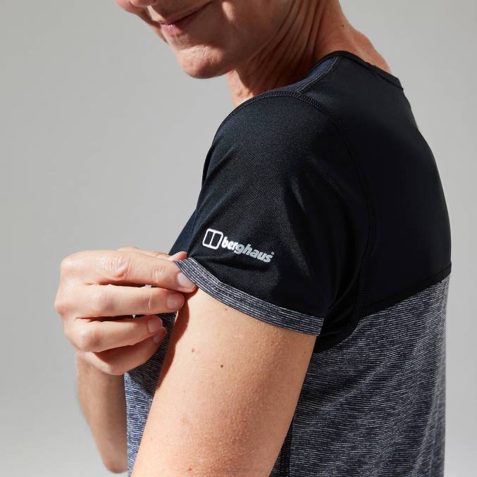 Berghaus ženske voyager tech majica s kratkimi rokavi 6JTH513 oblačila temno siva/črna