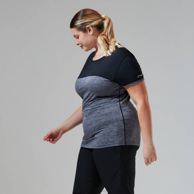 Berghaus ženske voyager tech majica s kratkimi rokavi 6JTH513 oblačila temno siva/črna