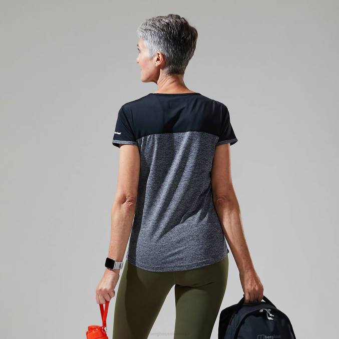Berghaus ženske voyager tech majica s kratkimi rokavi 6JTH513 oblačila temno siva/črna