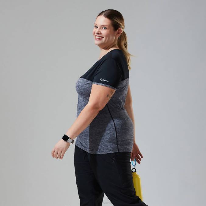 Berghaus ženske voyager tech majica s kratkimi rokavi 6JTH513 oblačila temno siva/črna