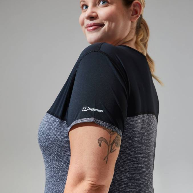 Berghaus ženske voyager tech majica s kratkimi rokavi 6JTH513 oblačila temno siva/črna