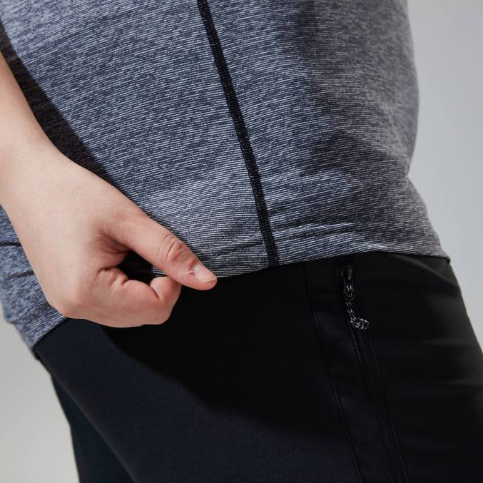 Berghaus ženske voyager tech majica s kratkimi rokavi 6JTH513 oblačila temno siva/črna