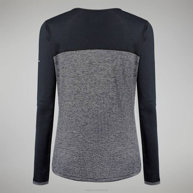 Berghaus ženske voyager tech majica z dolgimi rokavi 6JTH510 oblačila temno siva/črna