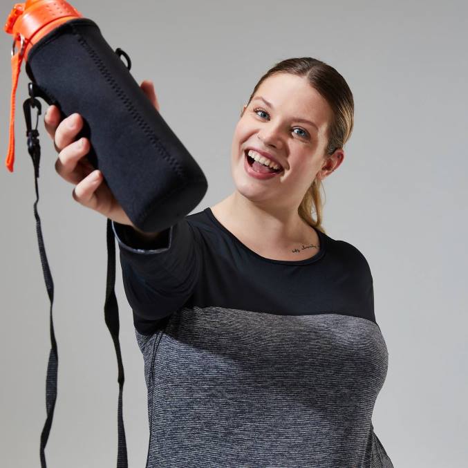 Berghaus ženske voyager tech majica z dolgimi rokavi 6JTH510 oblačila temno siva/črna