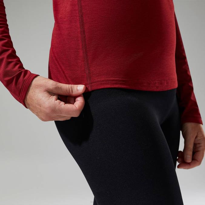 Berghaus ženske voyager tech majica z dolgimi rokavi 6JTH511 oblačila rdeča